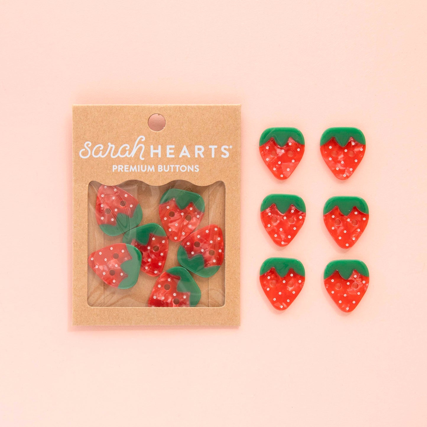 Boutons Strawberry 2 trous 26 mm