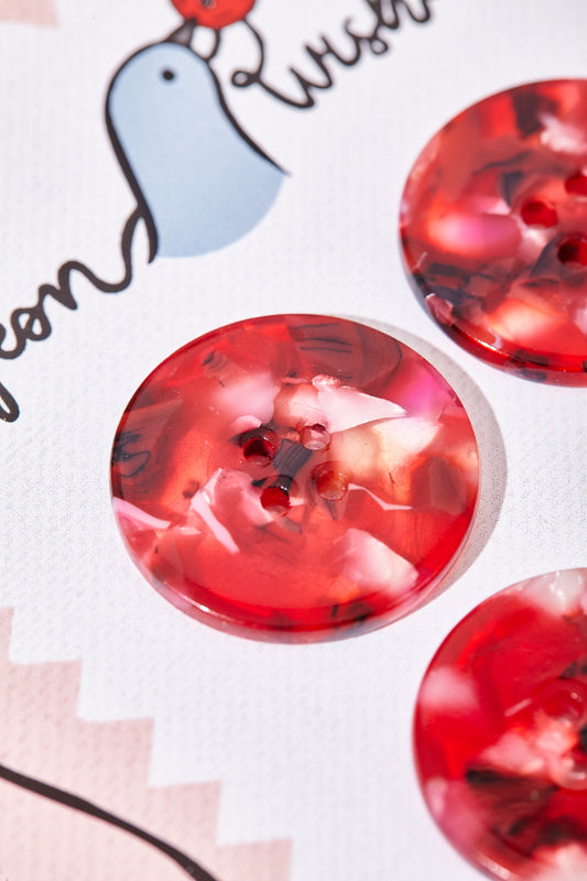 Lot de 6 boutons 25 mm Pigeon Wishes - Cherry bomb