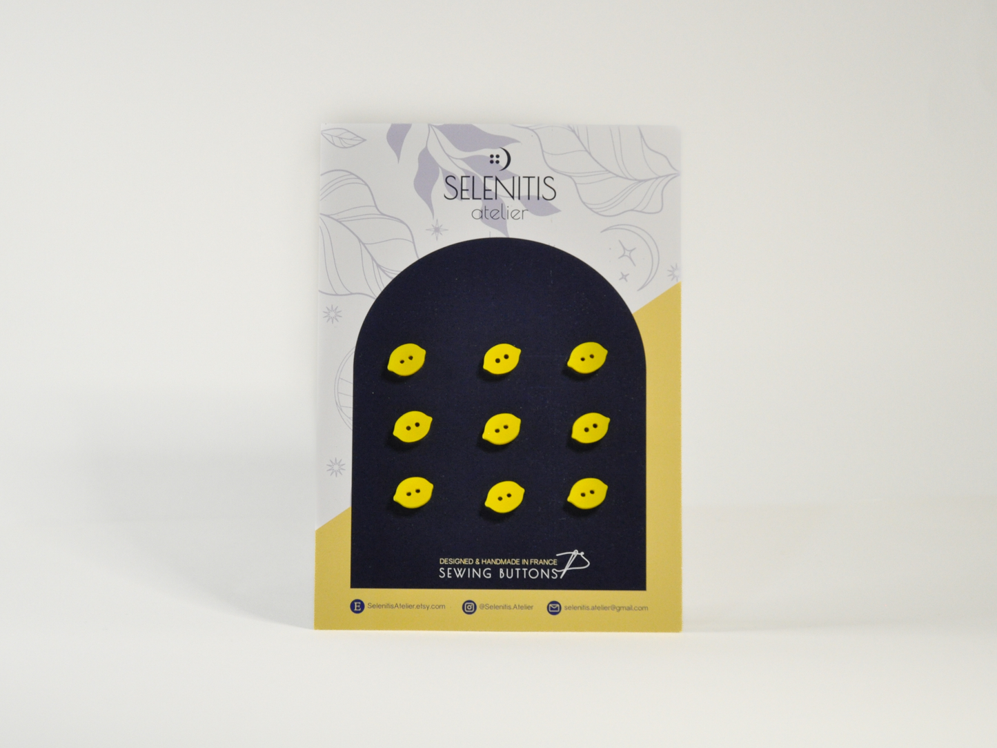 Boutons S citron jaune Selinitis