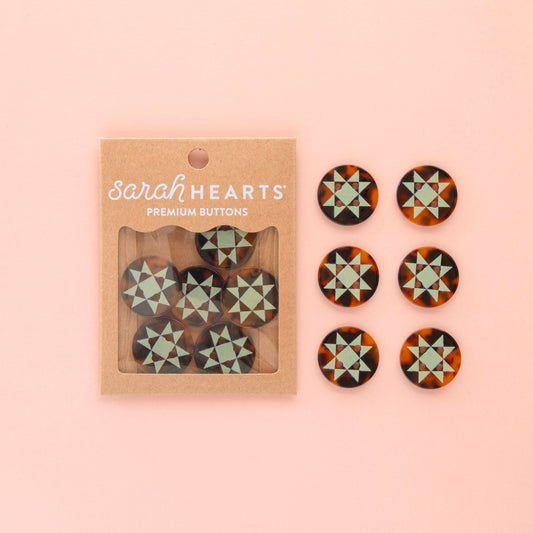 Boutons Quilt Star 4 trous 25 mm