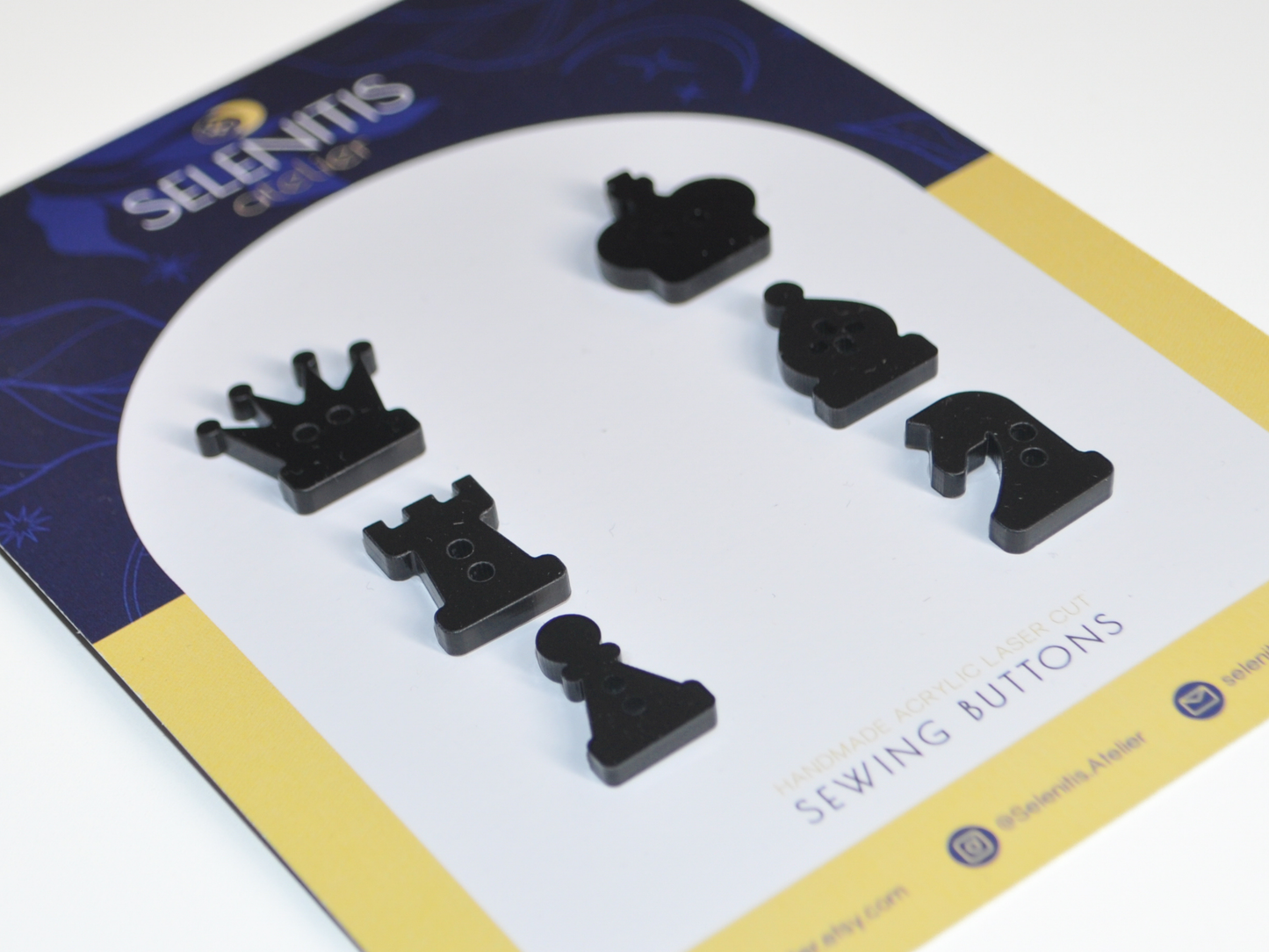 Boutons M échecs et mat Selenitis