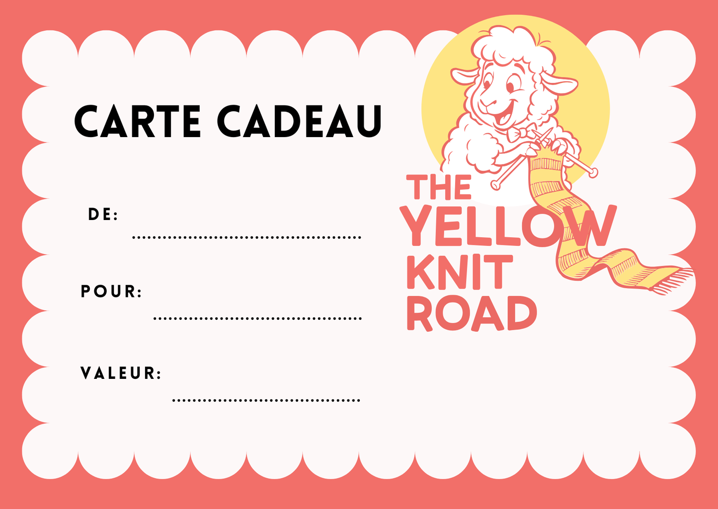 Carte Cadeau The Yellow Knit Road