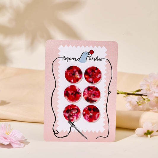 Lot de 6 boutons 25 mm Pigeon Wishes - Cherry bomb
