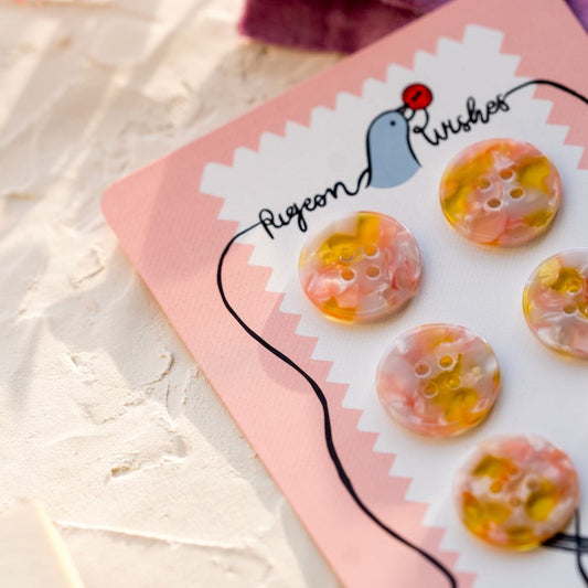 Lot de 6 boutons 25 mm Pigeon Wishes - Fanciful