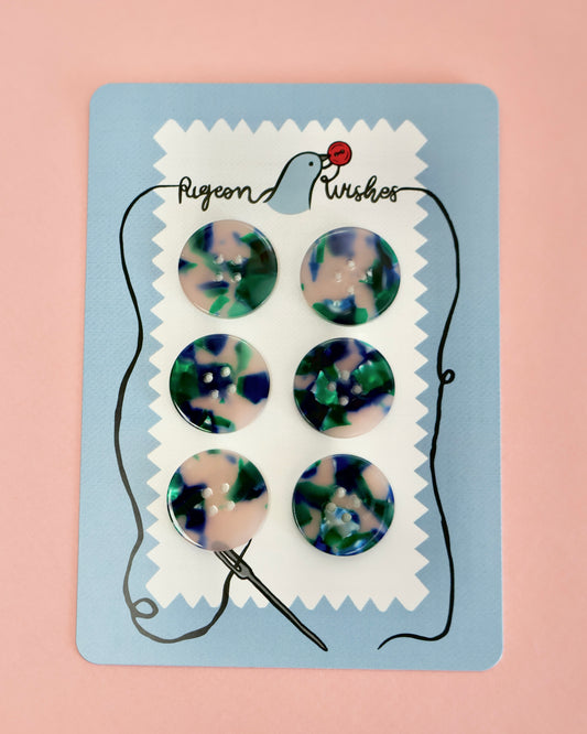 Lot de 6 boutons 25 mm Pigeon Wishes - Sublime
