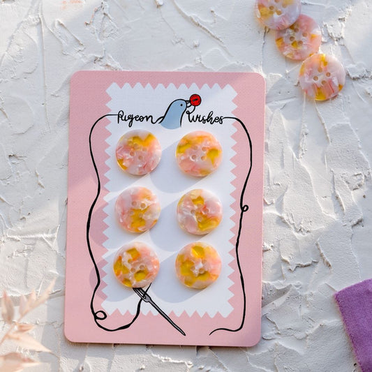 Lot de 6 boutons 25 mm Pigeon Wishes - Fanciful