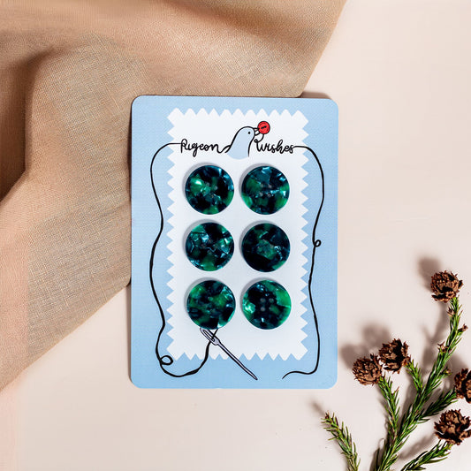 Lot de 6 boutons 25 mm Pigeon Wishes - Wicked