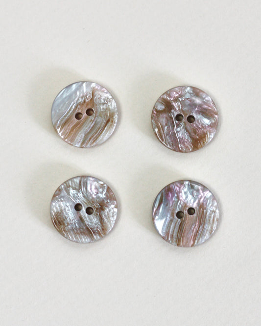 Bouton rond 18 mm 2 trous effet nacré