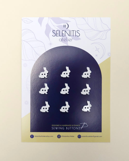 Boutons S lapin blanc Selenitis