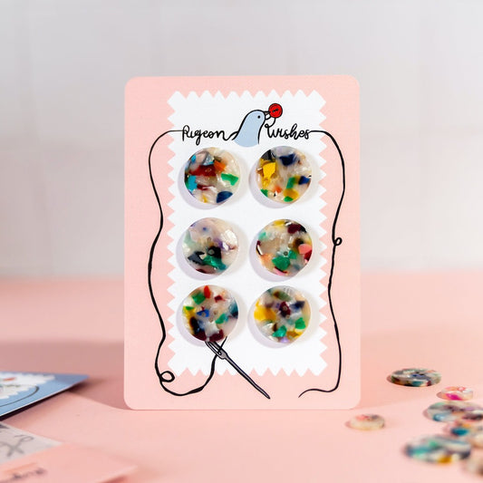 Lot de 6 boutons 25 mm Pigeon Wishes - Painterly